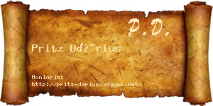Pritz Dárius névjegykártya